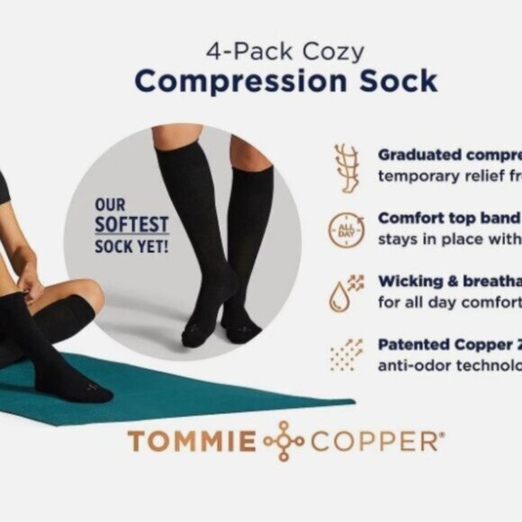 Tommie Copper UNISEX Set of 3 UltraTemp & Ultraguard OTC Socks MEDIUM (C33) - Picture 6 of 7